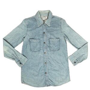 One Teaspoon Denim Button Shirt Chambray Vintage Jean Western Country Size XS
